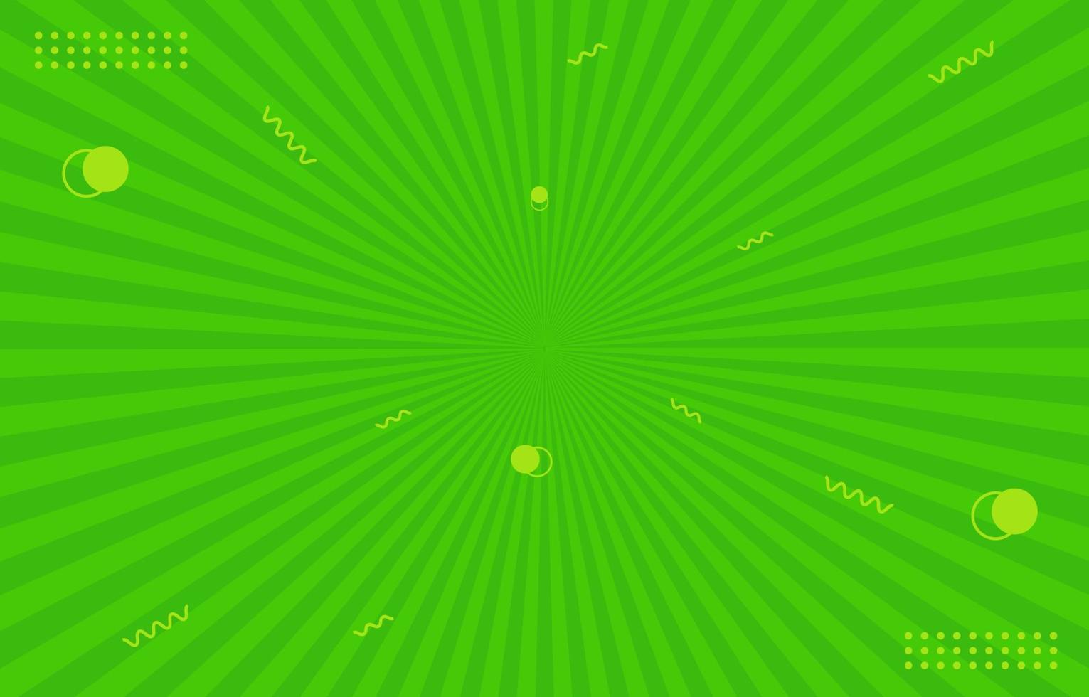 fundo abstrato verde sunburst com formas geométricas dinâmicas vetor