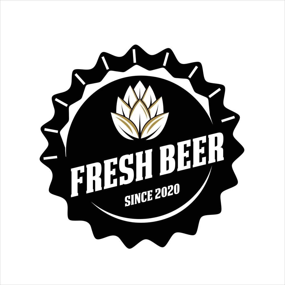 elemento de design de logotipo de cerveja em estilo vintage para logotipo, rótulo, crachá e outro design. vetor