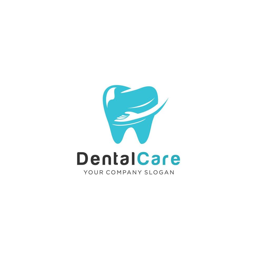 logotipo de atendimento odontológico de dente de forma abstrata e mão de abraço. símbolo de sinal para cuidados de clínica de dentista e hospital. vetor