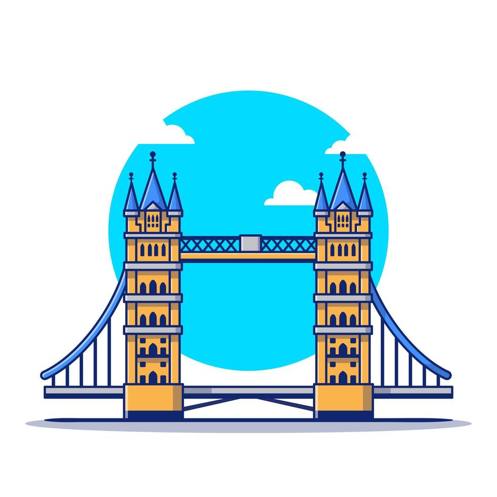 ilustração do ícone do vetor ponte dos desenhos animados de Londres. conceito de ícone itinerante de edifício famoso isolado vetor premium. estilo cartoon plana