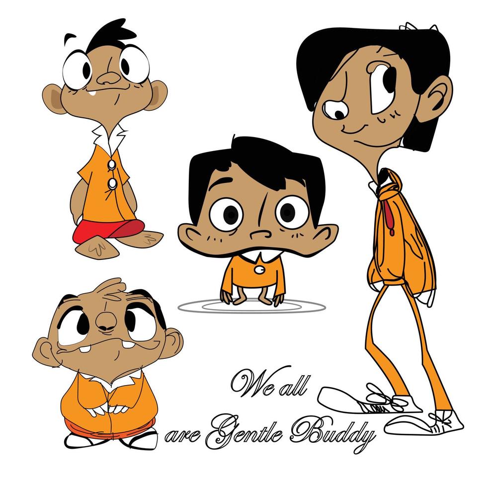 arte do adobe illustrator do personagem de desenho animado Wild Buddy vetor