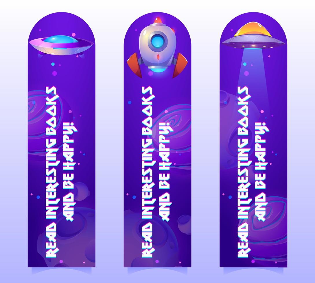 banners de espaço com planetas, nave espacial, telescópio vetor