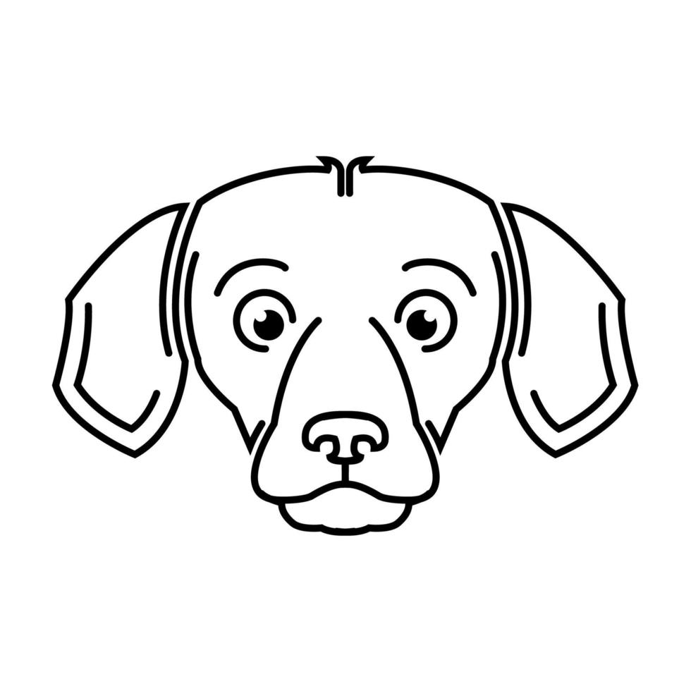 arte de linha preto e branco da cabeça de cachorro. bom uso para símbolo, mascote, ícone, avatar, tatuagem, design de camiseta, logotipo ou qualquer design vetor