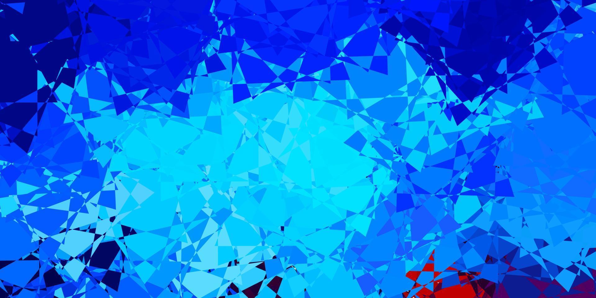 textura vector azul, vermelho claro com triângulos aleatórios.