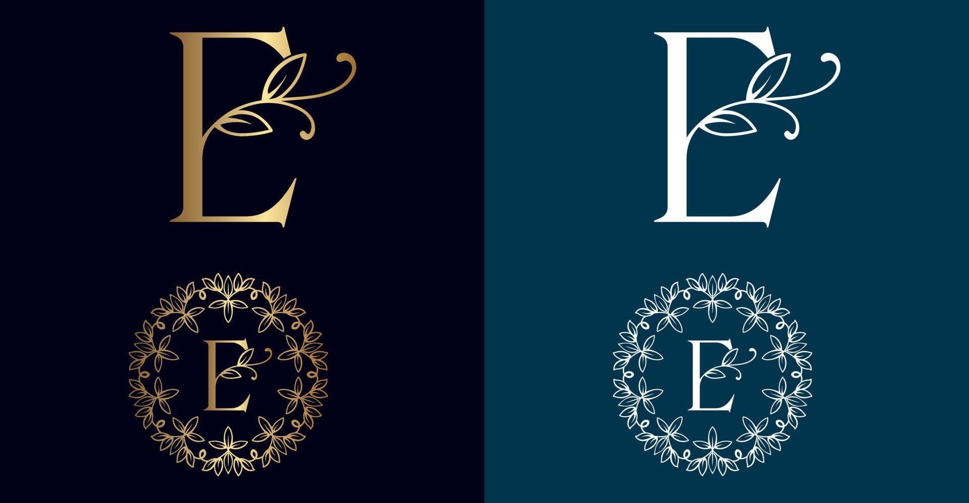 logotipo floral e design de letras vetor