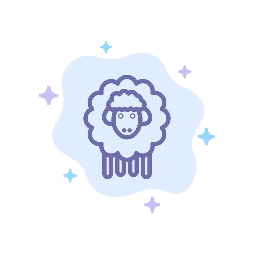 ícone azul de primavera de ovelhas de cordeiro de páscoa no fundo da nuvem abstrata vetor
