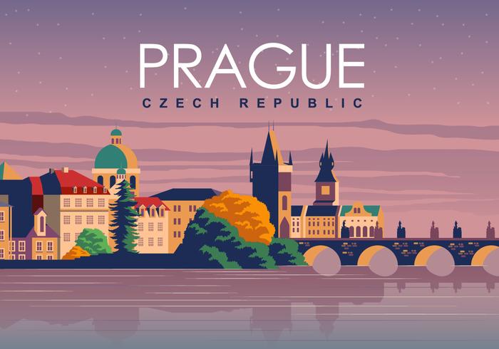 Poster de viagens para Praga vetor