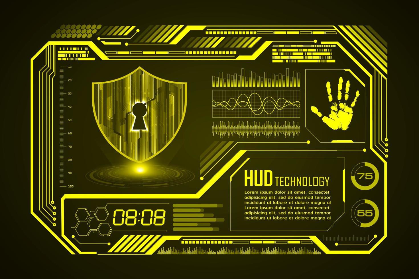 fundo de tela de tecnologia hud moderna vetor