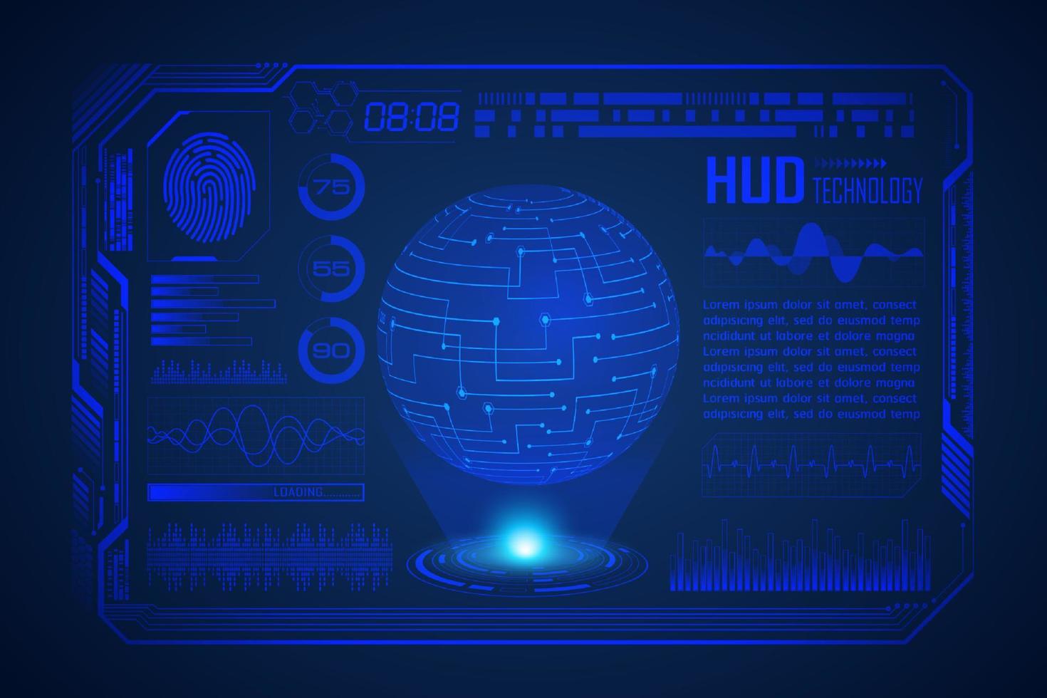 fundo de tela de tecnologia hud moderna vetor