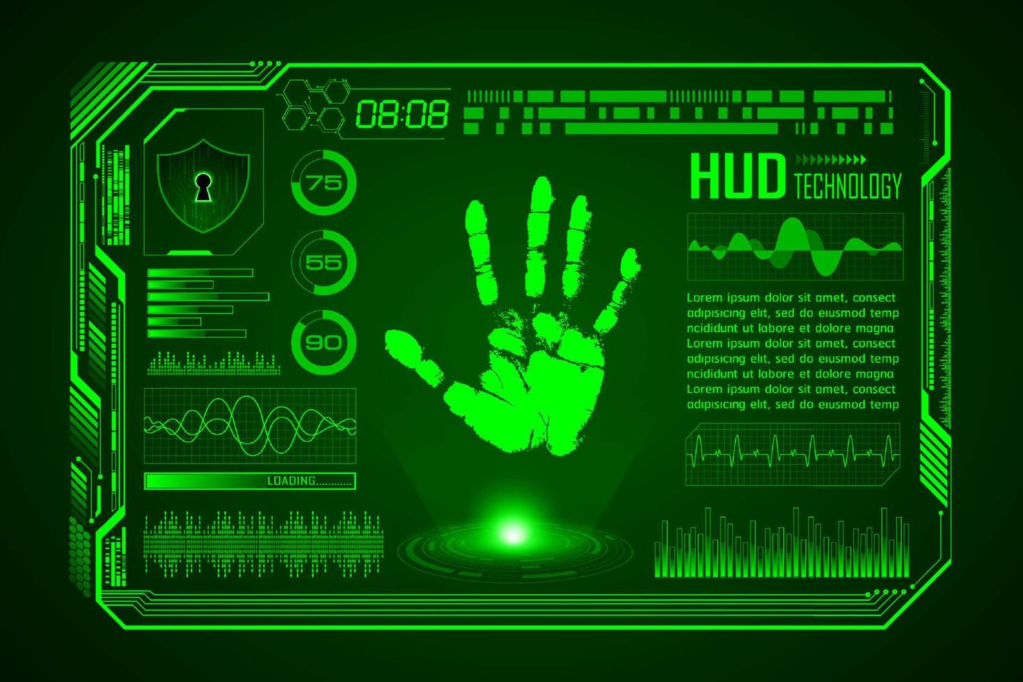 fundo de tela de tecnologia hud moderna vetor