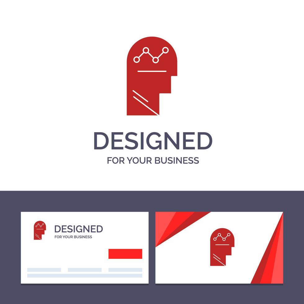 cartão de visita criativo e modelo de logotipo processo de usuário sucesso homem pensando ilustração vetorial vetor