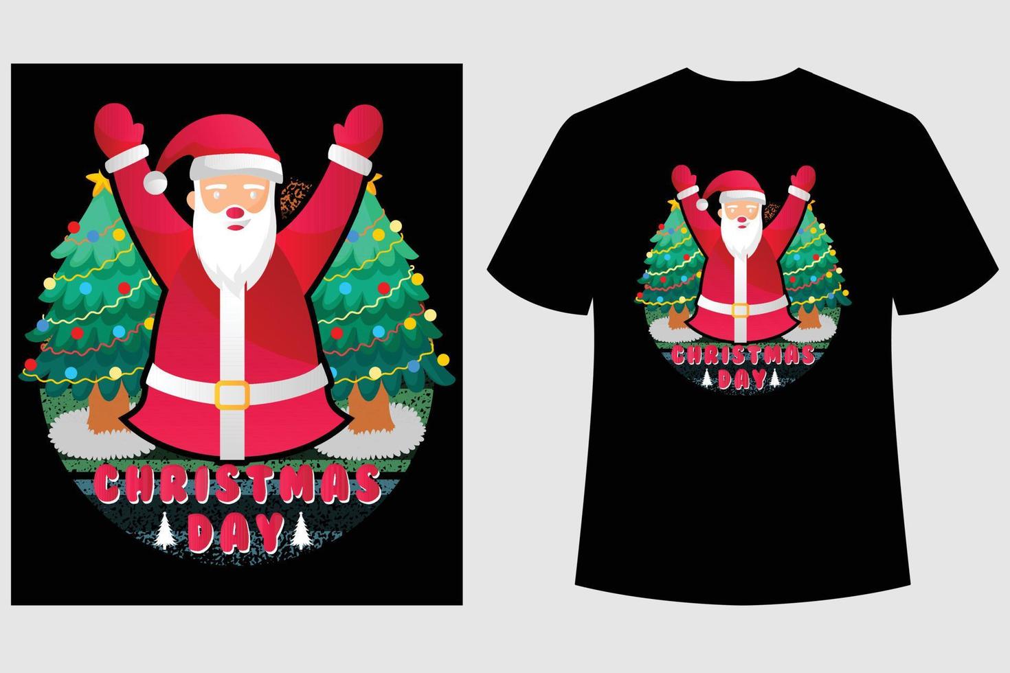 design de camiseta de dia de natal ou dia de natal vetor