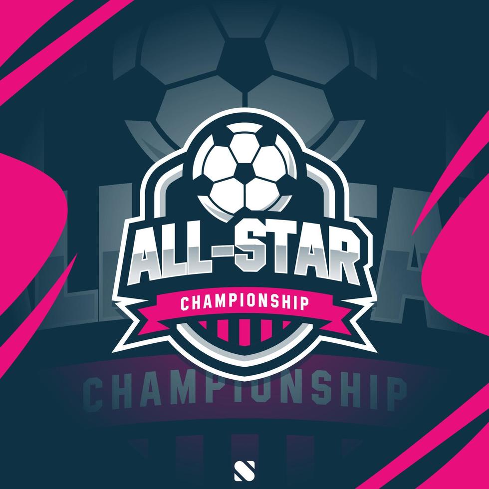 logotipo moderno do campeonato de todas as estrelas de futebol vetor