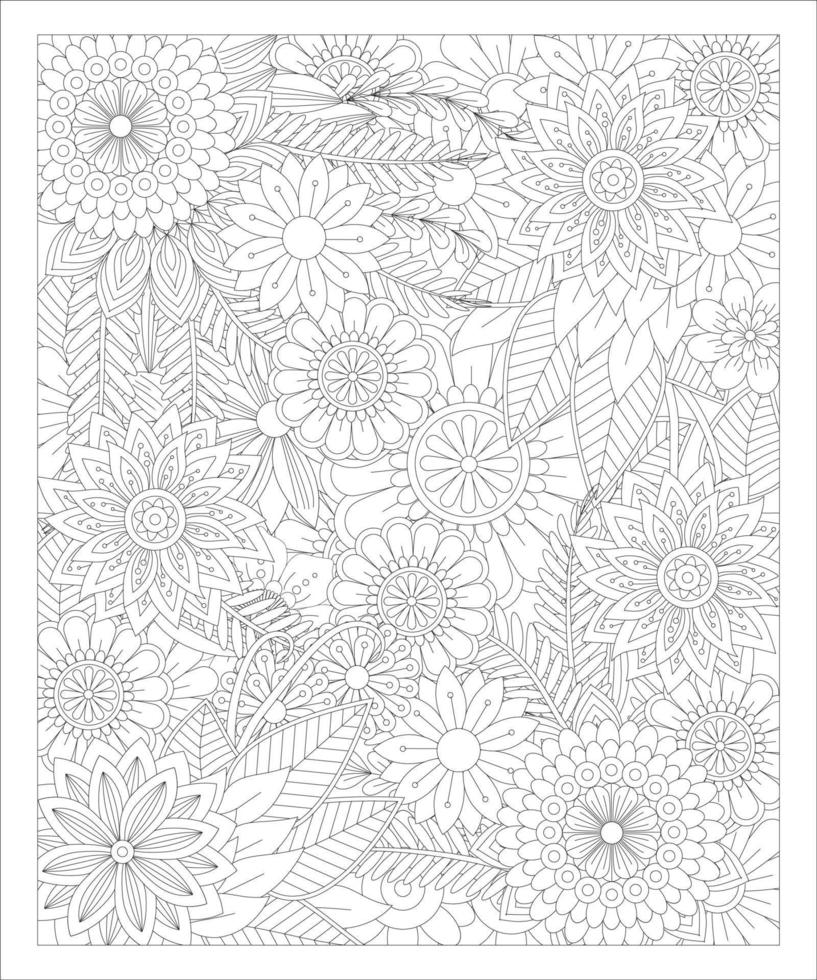 desenho de flor para colorir vetor