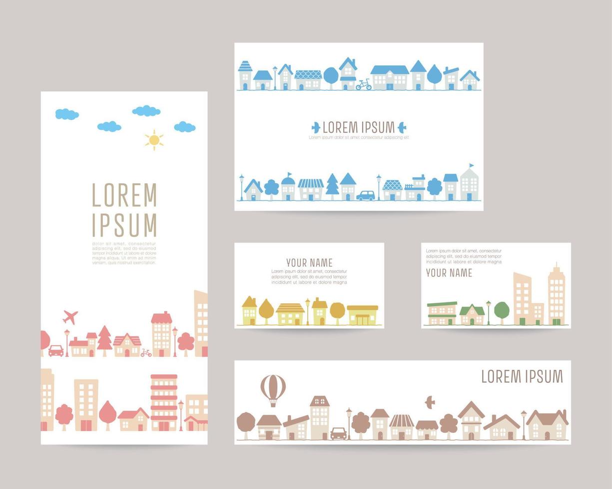 ilustração da paisagem urbana. modelos de fundo vetorial para capa de folheto, cartão, cartões de visita, banner vetor
