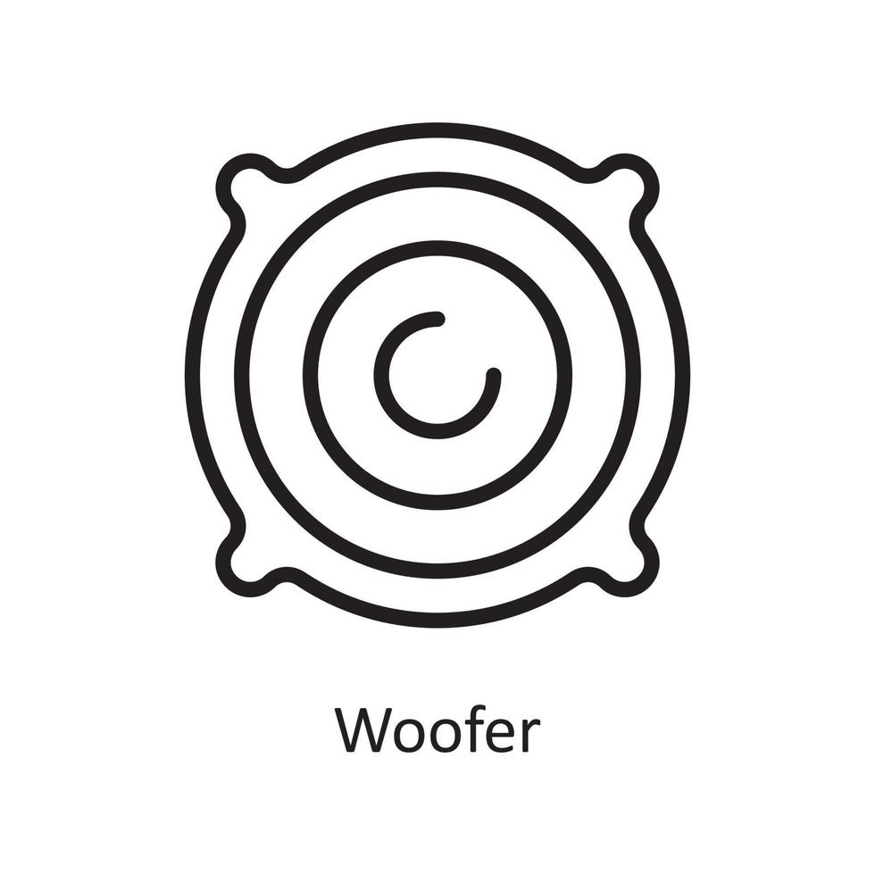 ilustração do projeto do ícone do contorno do vetor woofer. símbolo de limpeza no arquivo eps 10 de fundo branco