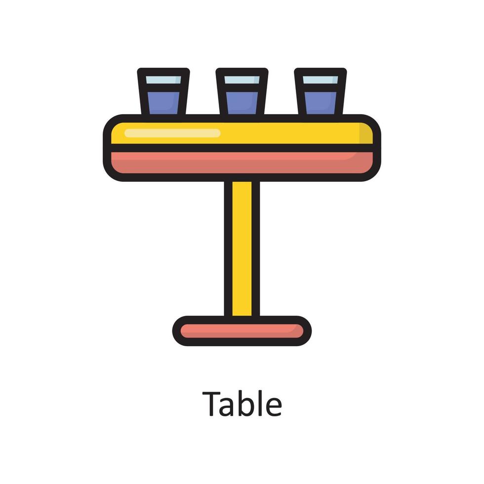 ilustração de design de ícone de contorno cheia de vetor de tabela. símbolo de limpeza no arquivo eps 10 de fundo branco