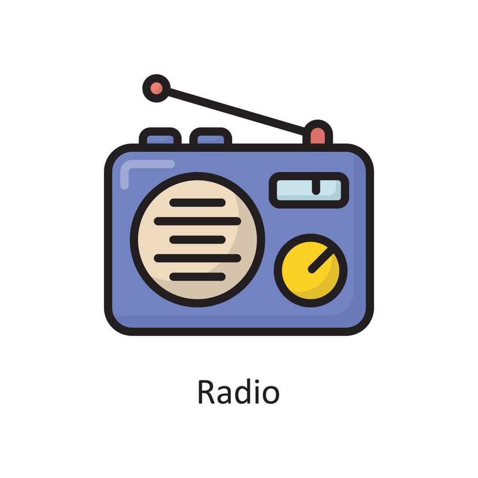 ilustração de design de ícone de contorno cheia de vetor de rádio. símbolo de limpeza no arquivo eps 10 de fundo branco