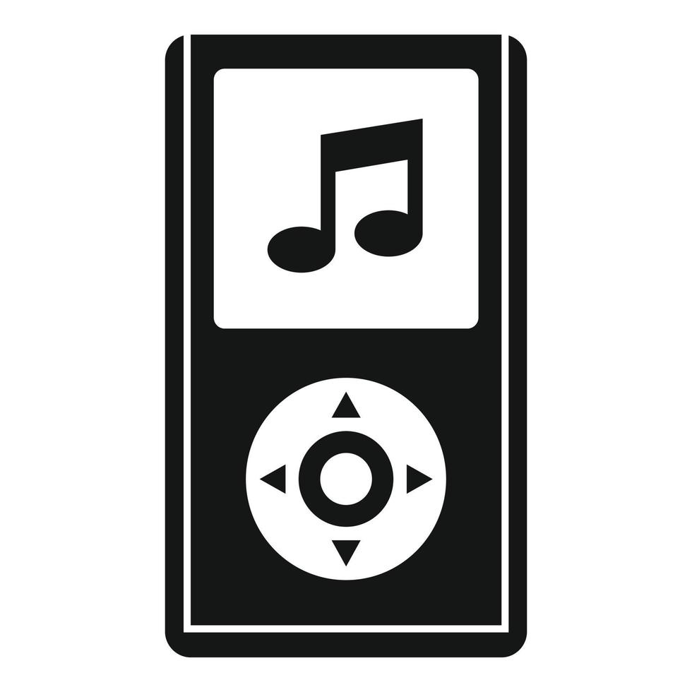 ícone do reprodutor de música portátil, estilo simples vetor