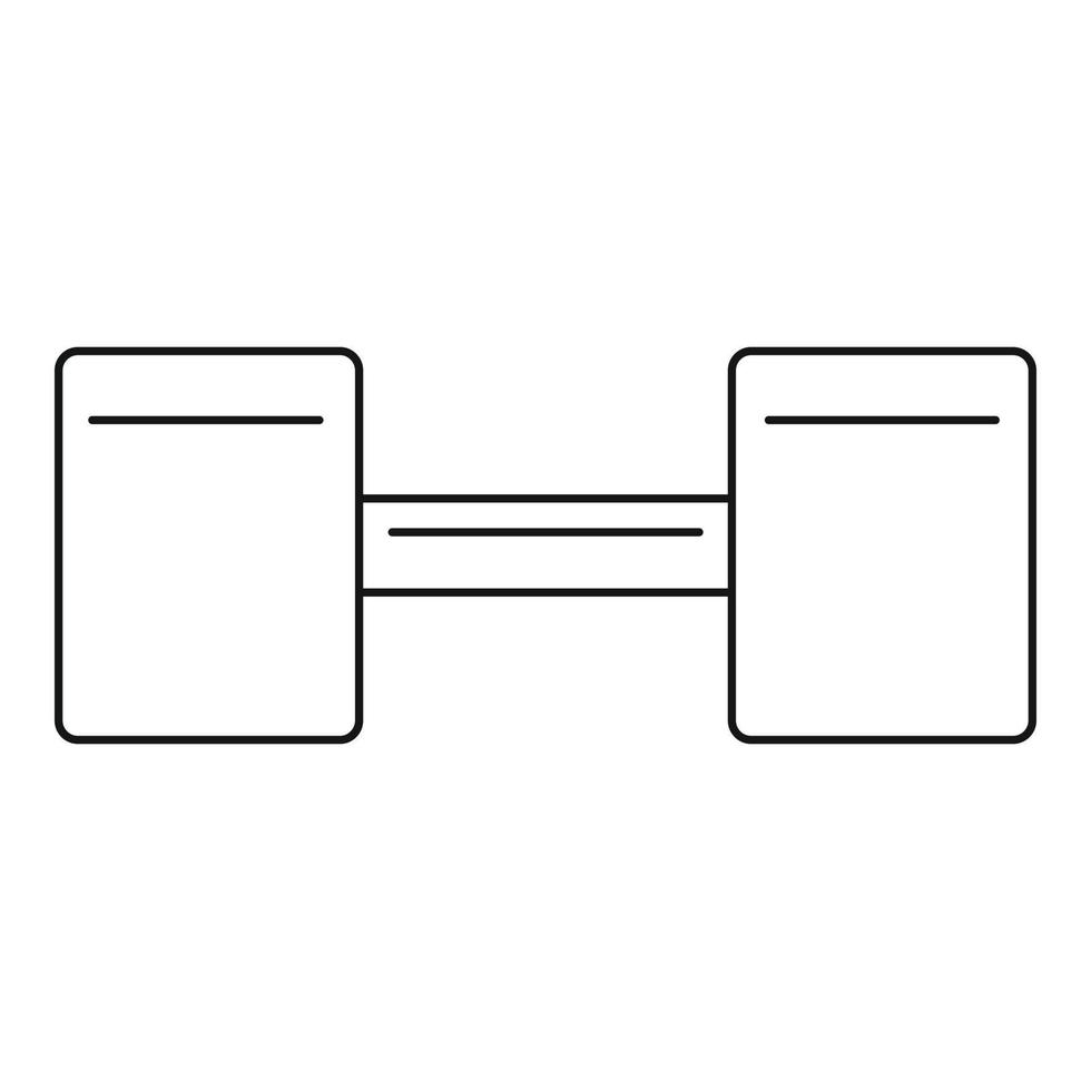 ícone do haltere do esporte, estilo de estrutura de tópicos vetor