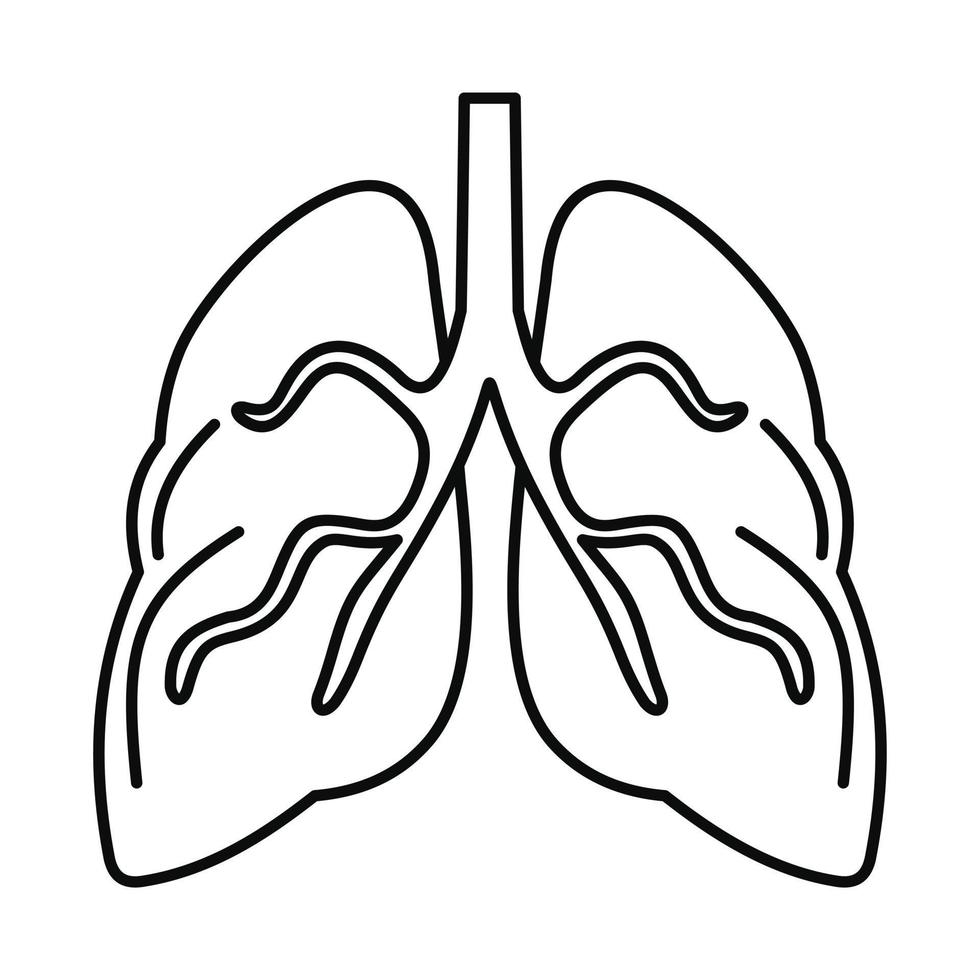 ícone de pulmões de tuberculose, estilo de estrutura de tópicos vetor