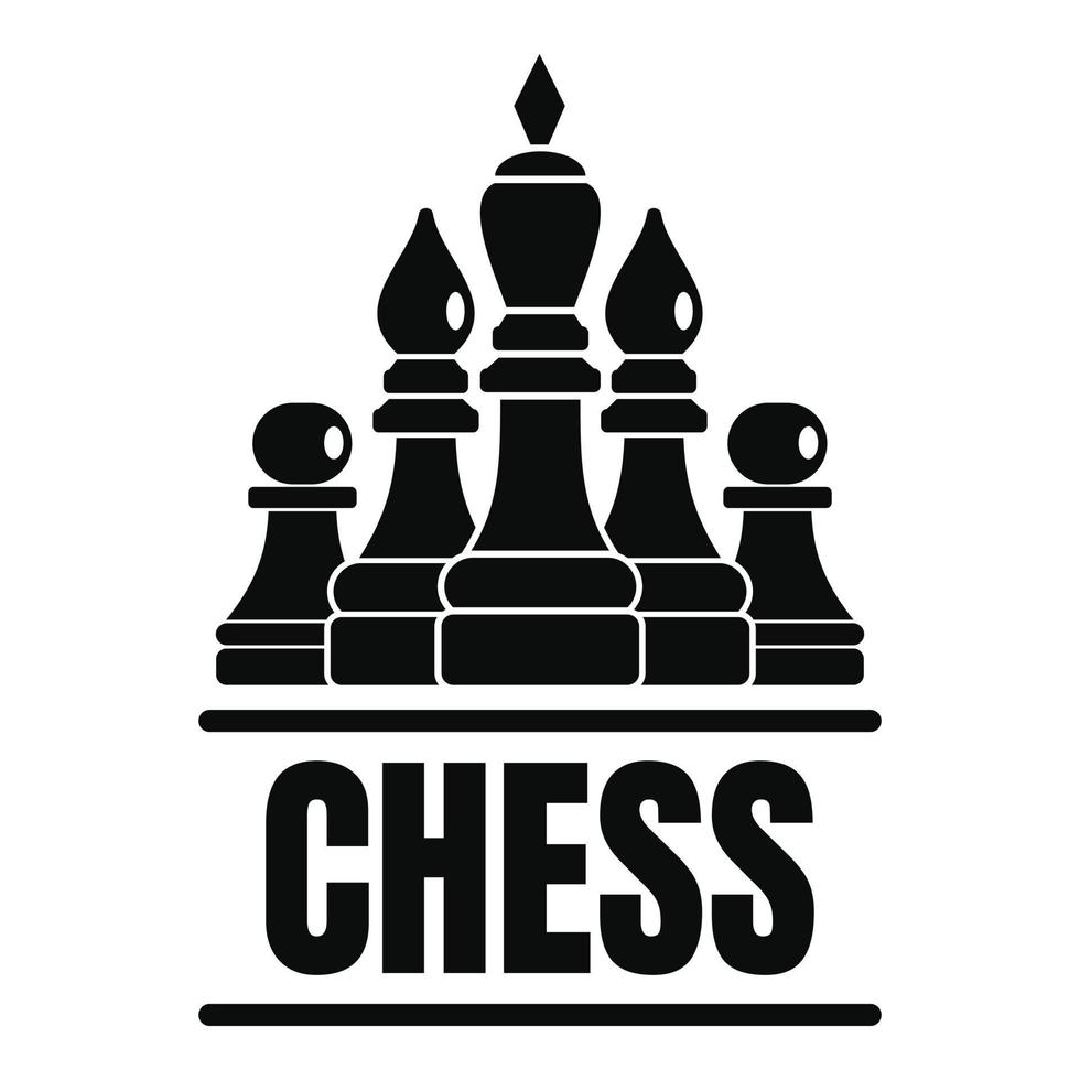 logotipo do jogo de xadrez, estilo simples vetor