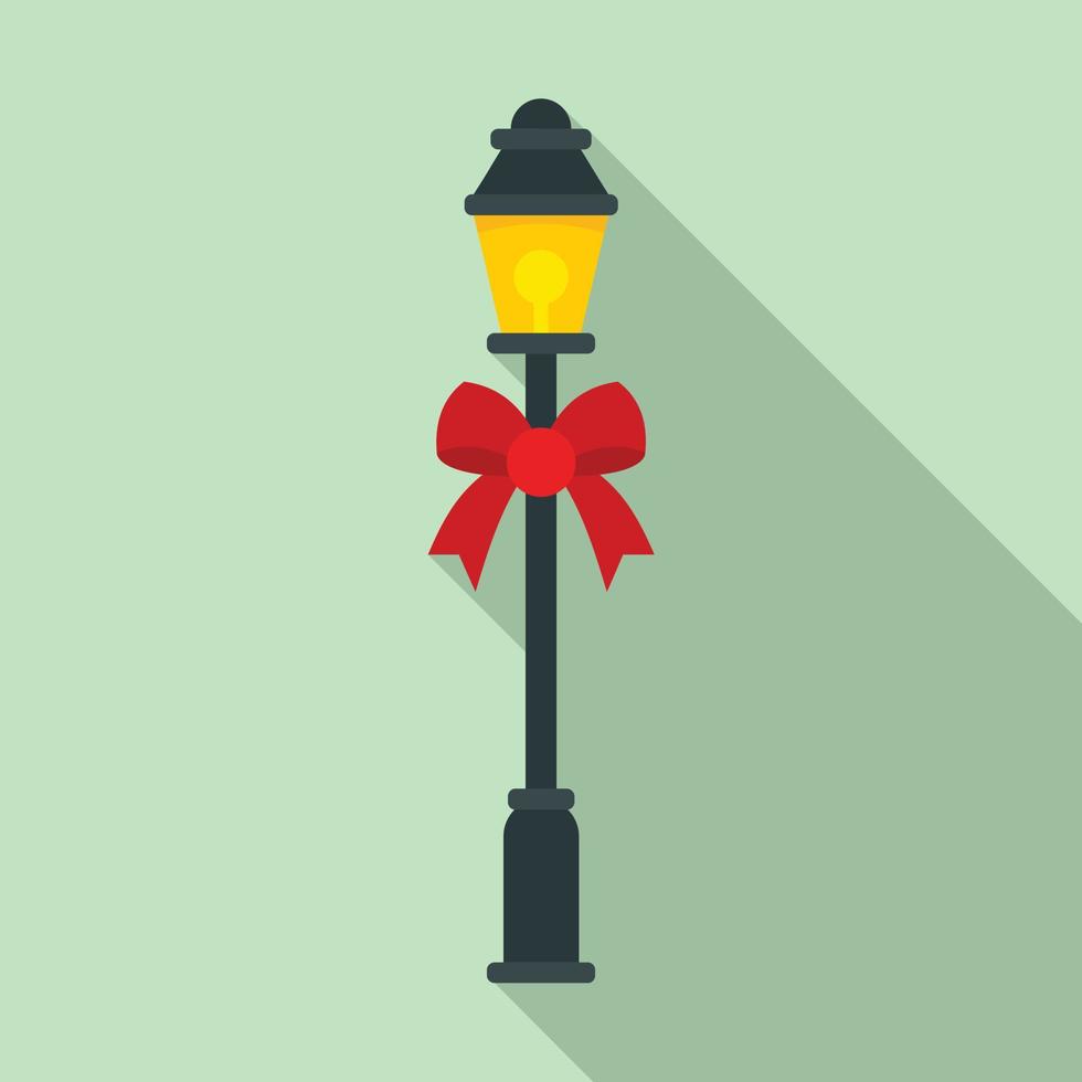 ícone de pilar de natal de luz de rua, estilo simples vetor