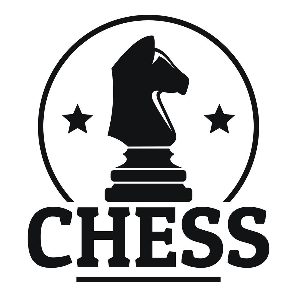 logotipo do esporte de xadrez, estilo simples vetor