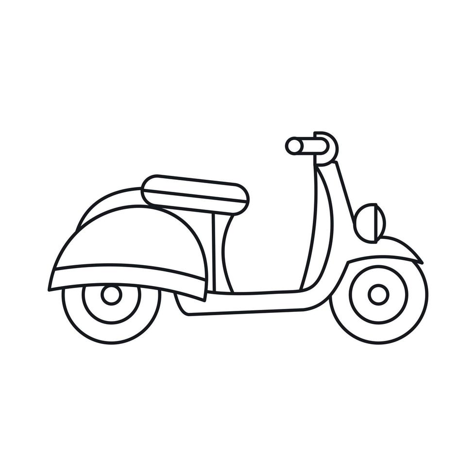 ícone de moto, estilo de estrutura de tópicos vetor