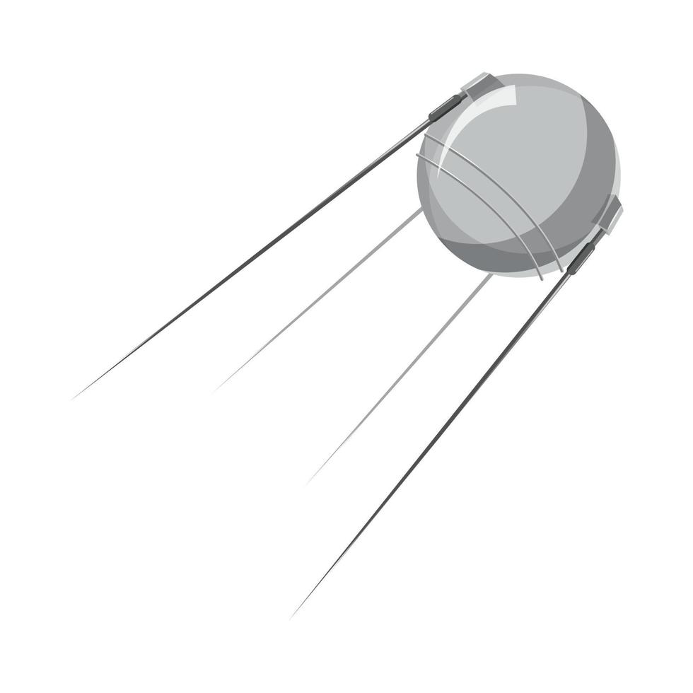 ícone de satélite de terra artificial, estilo cartoon vetor