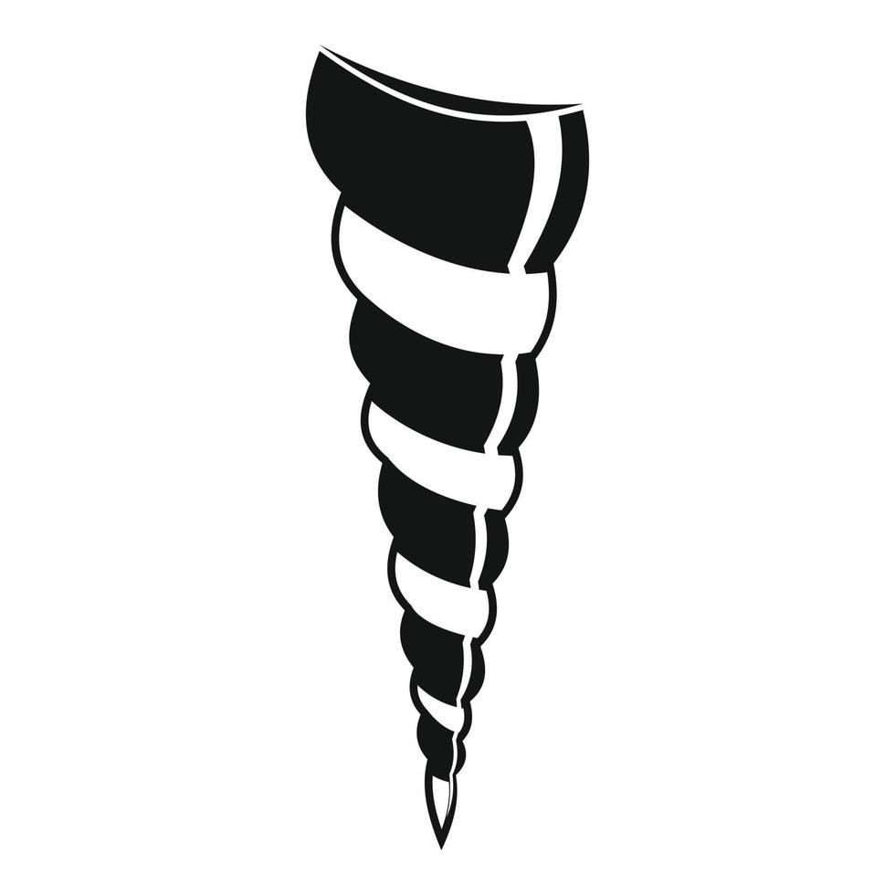 ícone de concha longa, estilo simples vetor