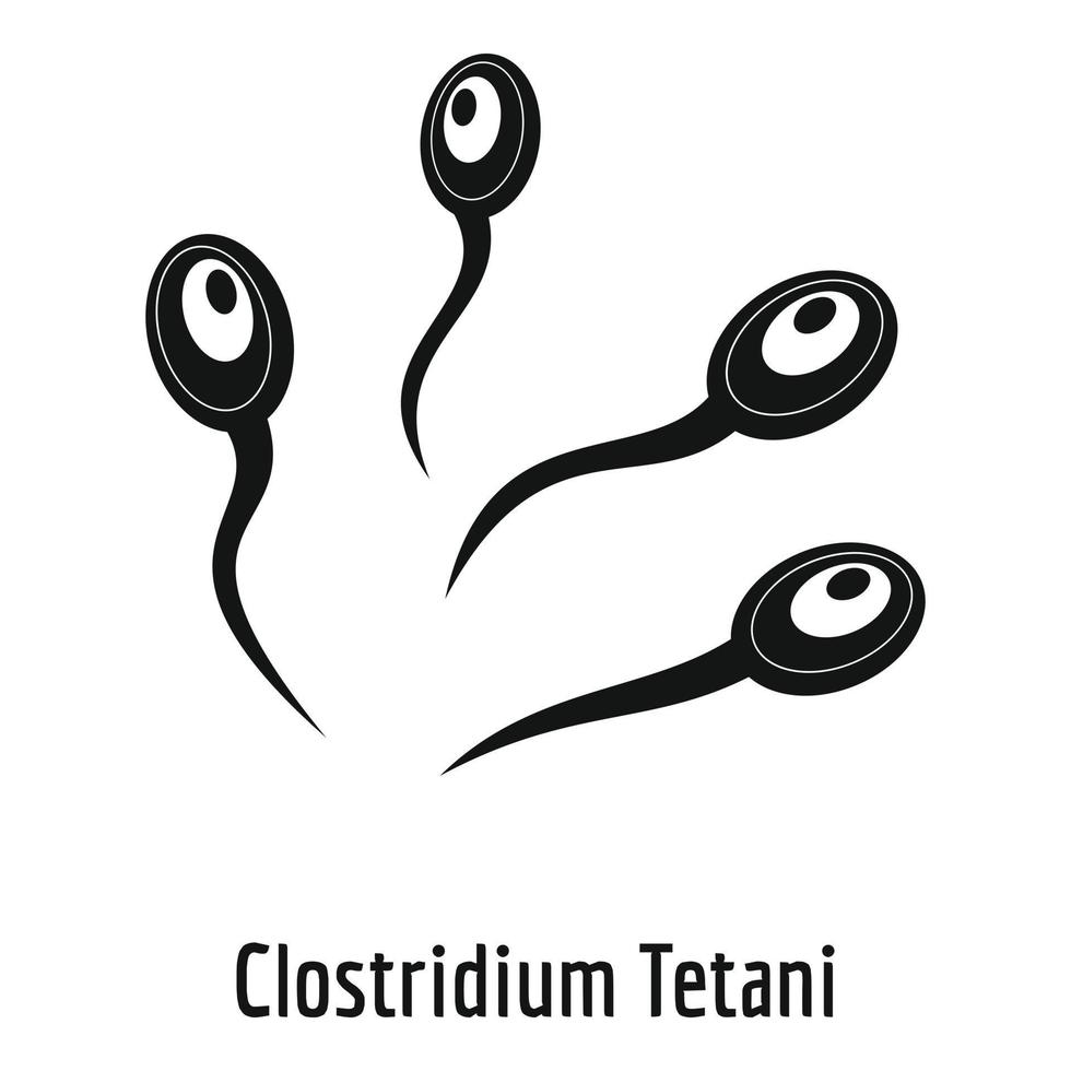 ícone de clostridium tetani, estilo simples. vetor