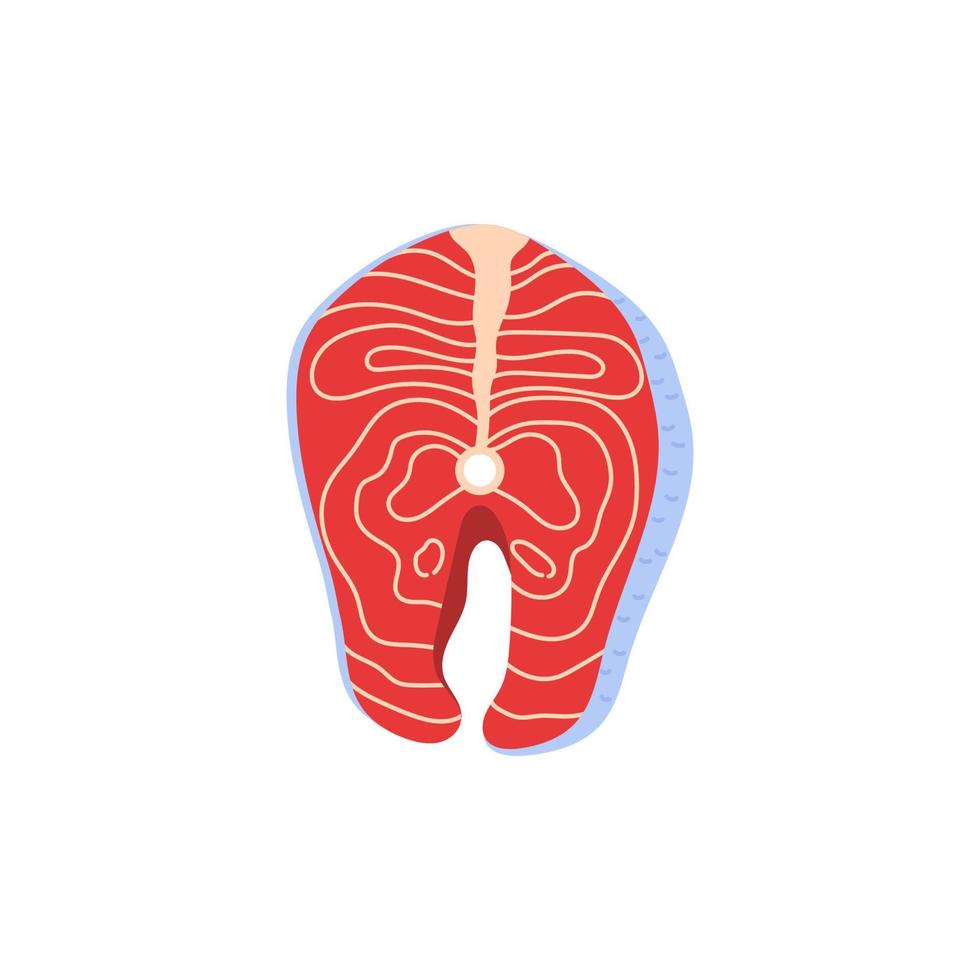 bife de ícone de salmão de peixe vermelho. ilustração em vetor plana.