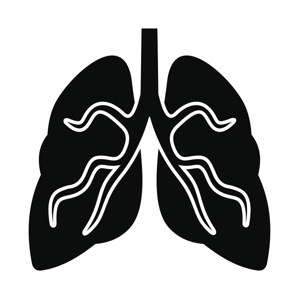 ícone de pulmões de tuberculose, estilo simples vetor