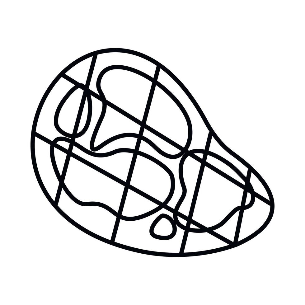 ícone de bife, estilo de estrutura de tópicos vetor