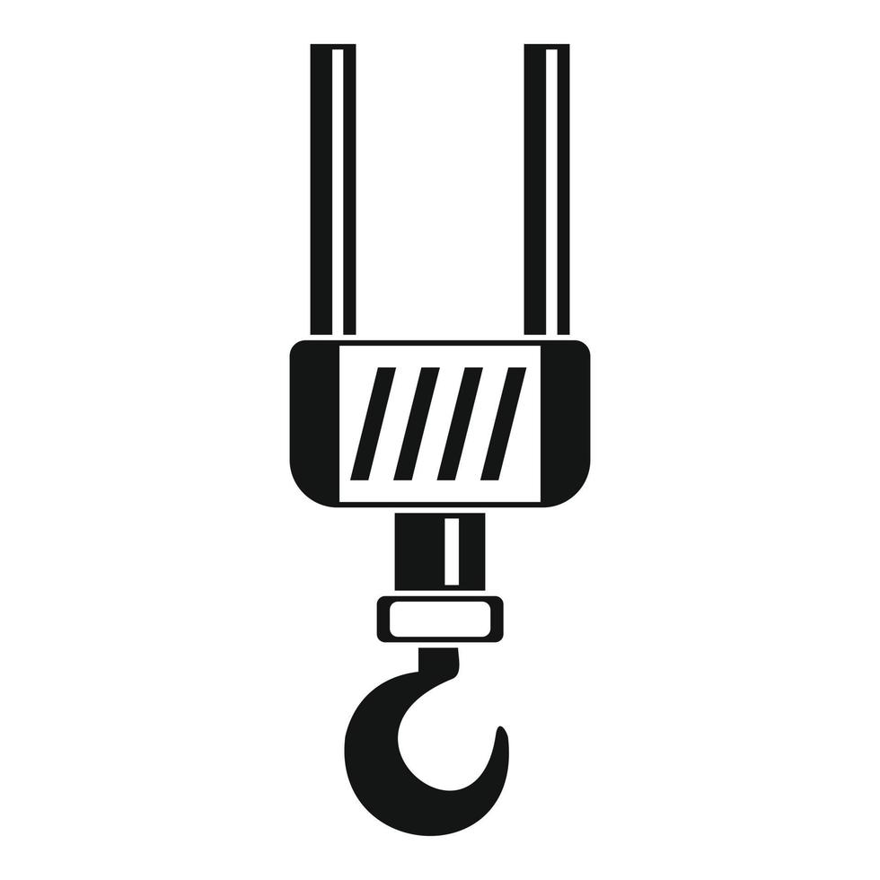 ícone de gancho de construção, estilo simples vetor