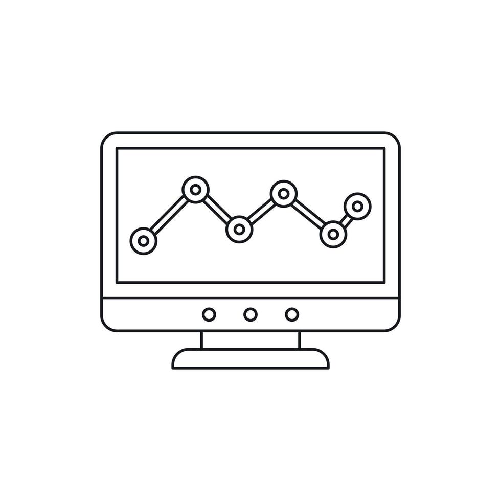 monitor de computador com ícone de gráfico de negócios vetor