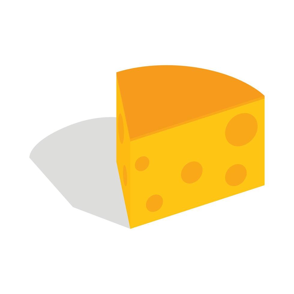 pedaço de ícone de queijo, estilo 3d isométrico vetor