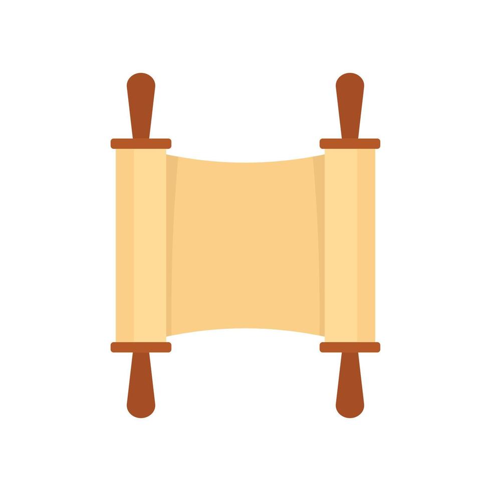 ícone de papiro marrom aberto enrolado, estilo simples vetor