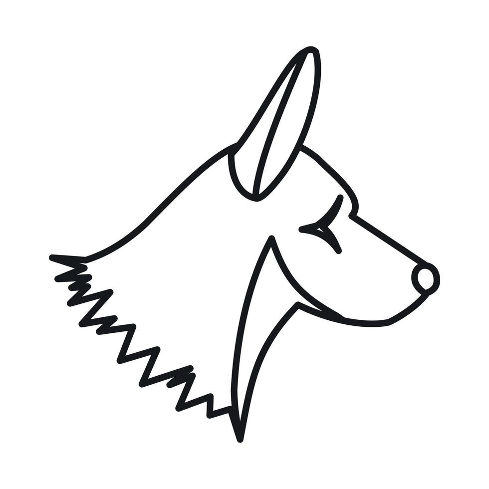 ícone de cachorro collie, estilo de estrutura de tópicos vetor