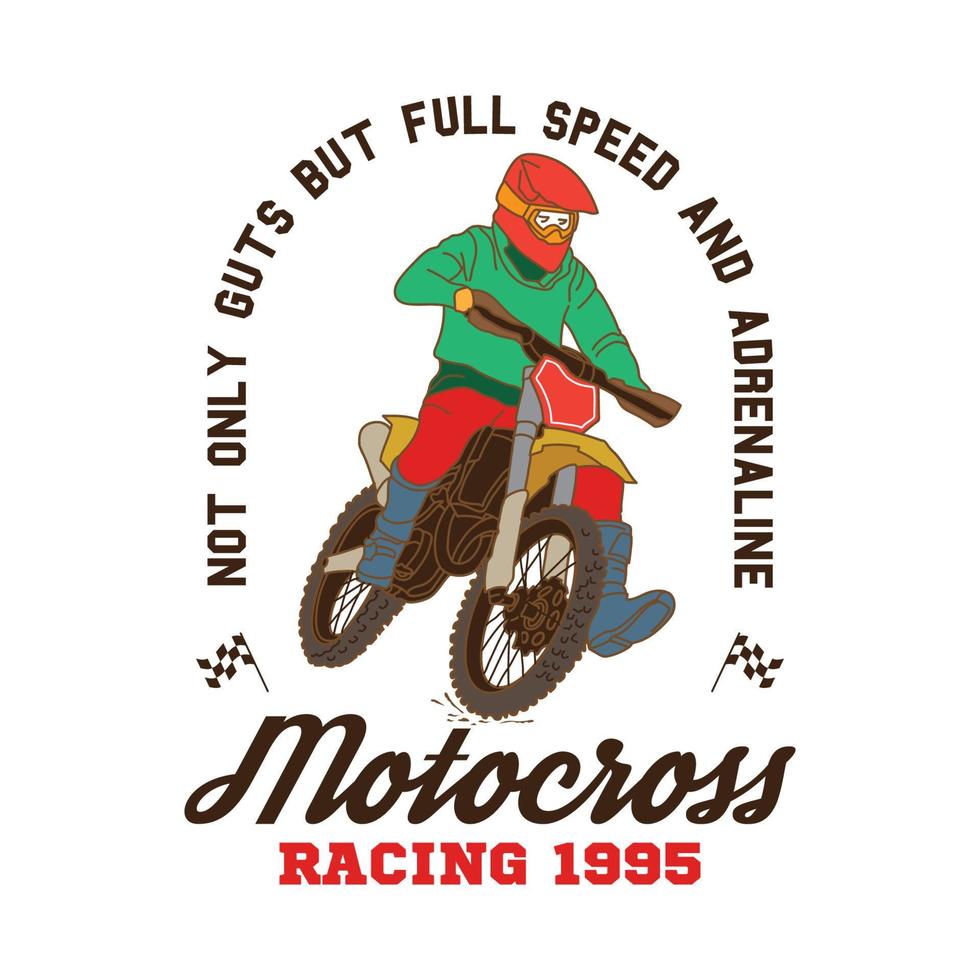 ilustração vetorial de enduro motocross, perfeita para design de camiseta e logotipo do evento vetor