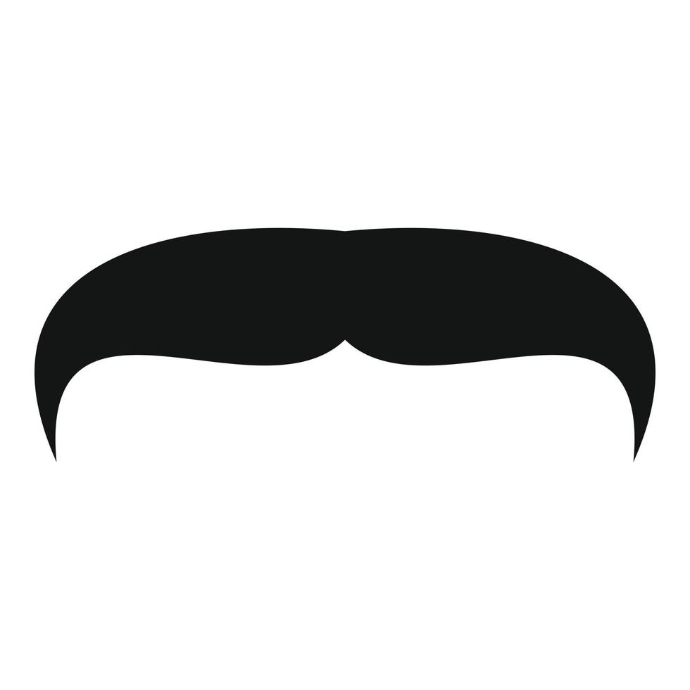 ícone de bigode vilão, estilo simples. vetor