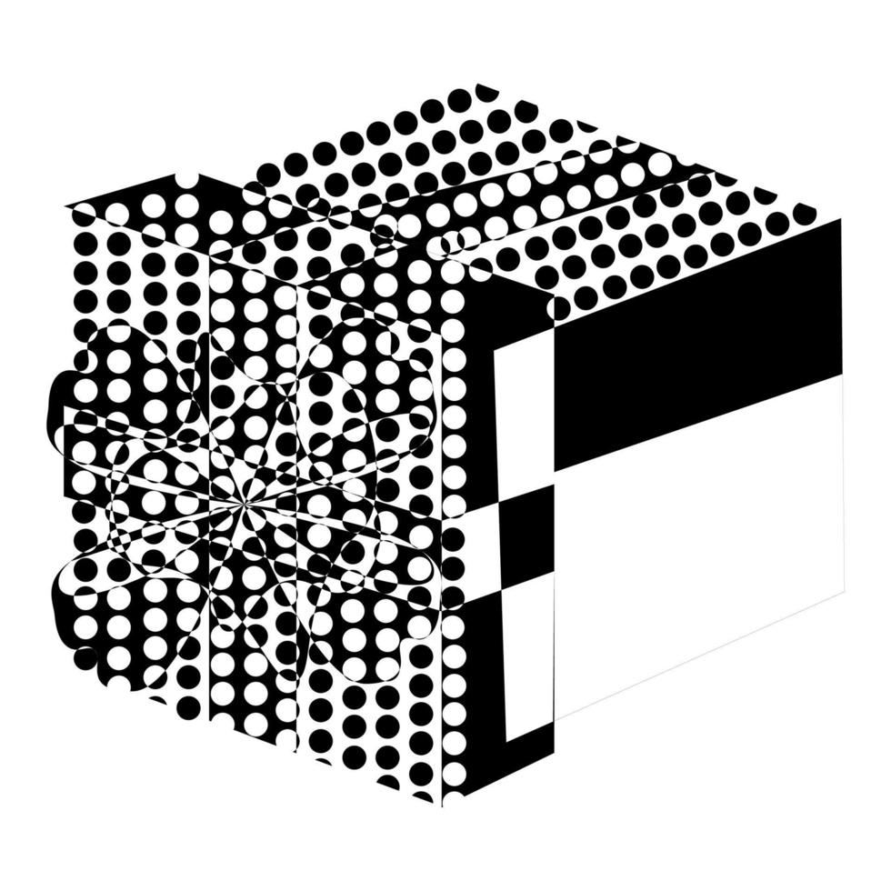 caixa de presente de presente com fita em contorno. ilustração vetorial em um fundo branco. vetor