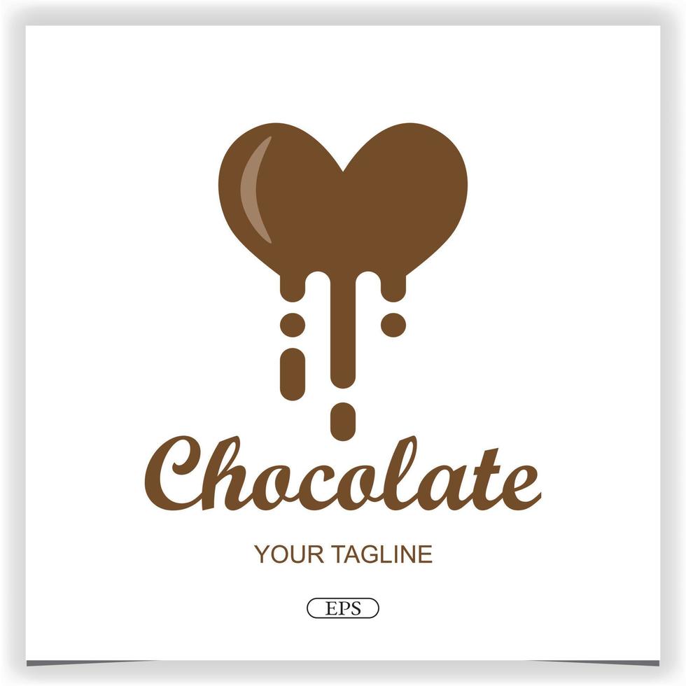 design de logotipo de chocolate de coração vetor de modelo elegante premium eps 10