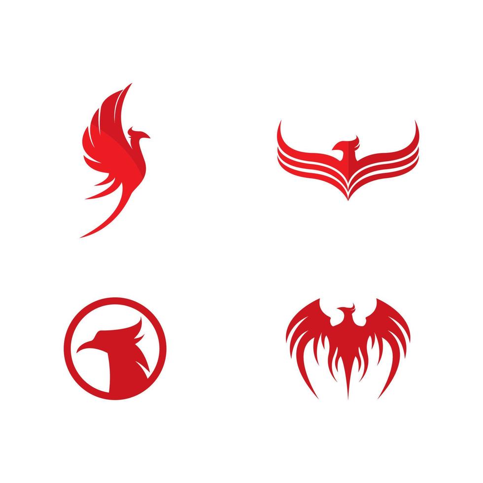 conjuntos de modelo de design de logotipo da Fênix. vetor