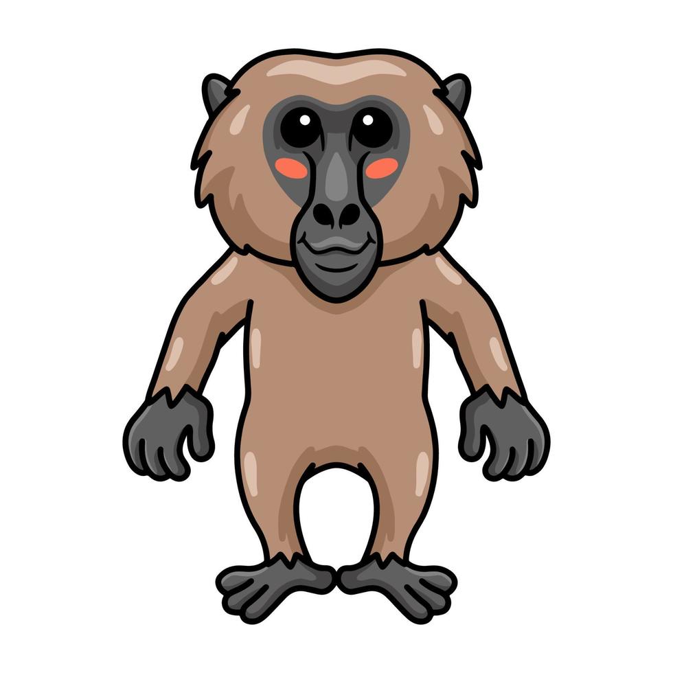 desenho animado de macaco babuíno bonitinho vetor