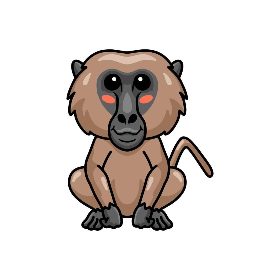 desenho animado de macaco babuíno bonitinho vetor