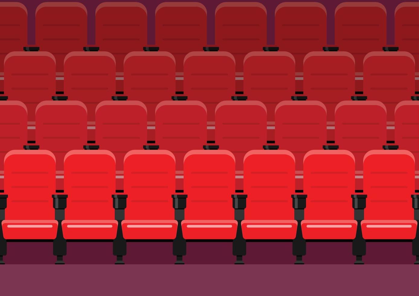 cadeiras vermelhas no cinema vetor