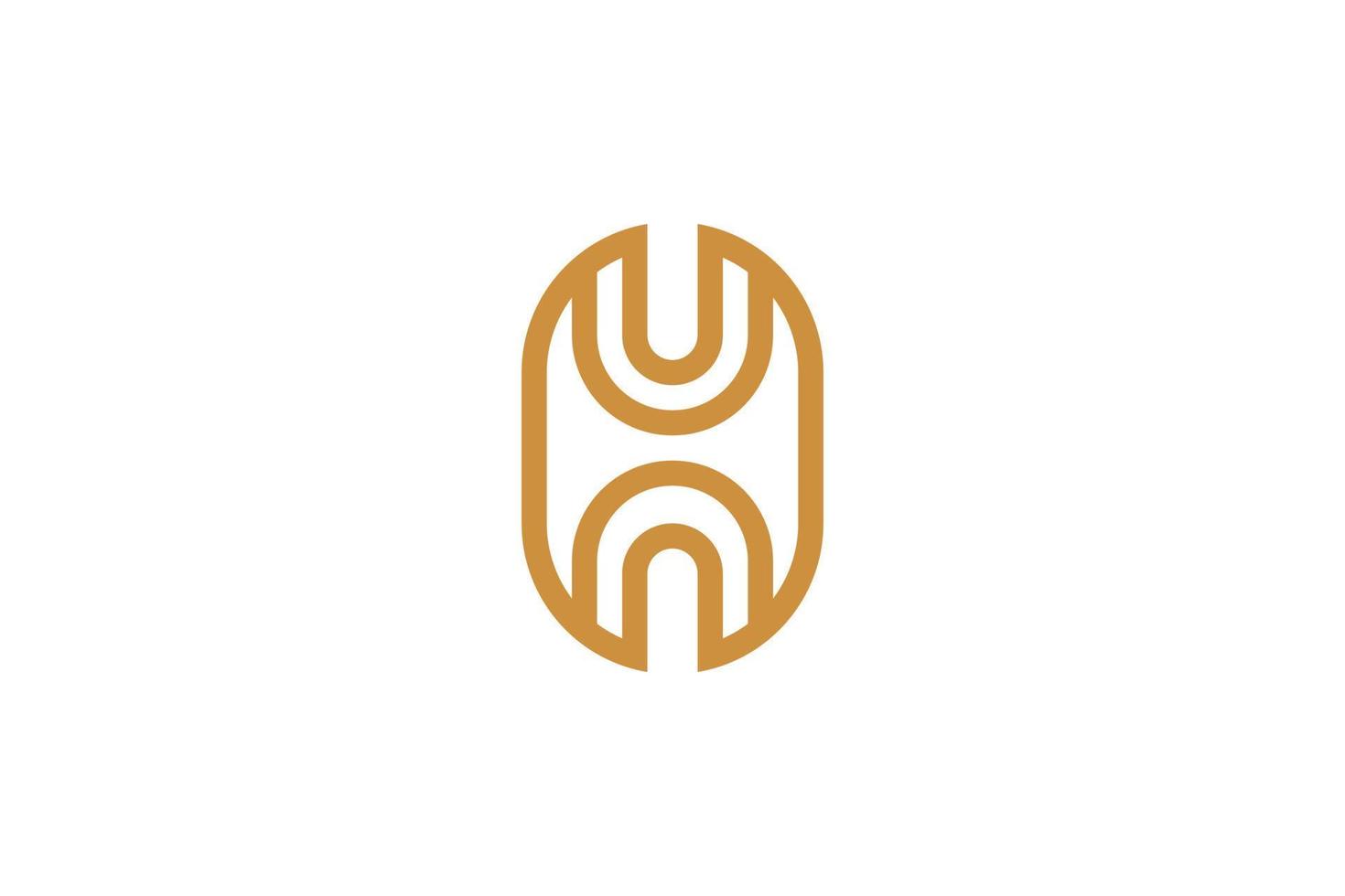 logotipo da letra h desenhado à mão vetor