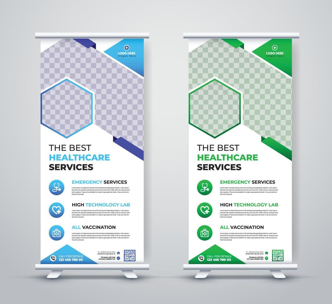 roll-up de assistência médica odontológica x banner empresa de negócios corporativos banner dl flyer design vetor